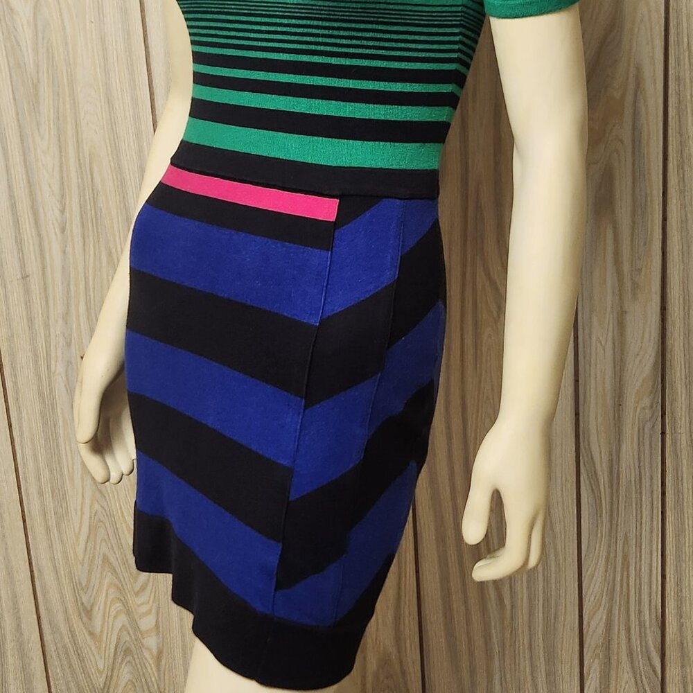 Karen Millen Dress S Knit Multi Color Stripe - image 2